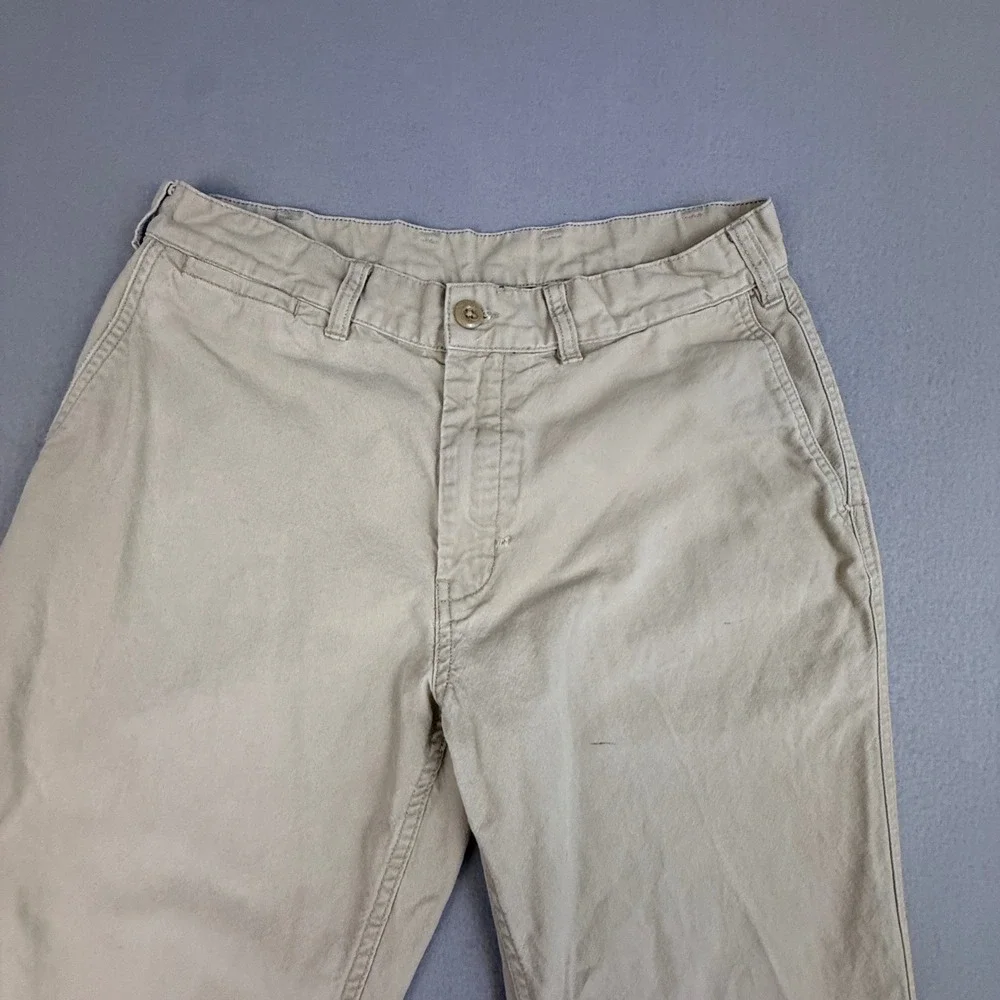 Patagonia Mens Organic Cotton Canvas Pants Khaki Tan Straight Leg Trousers 30x29